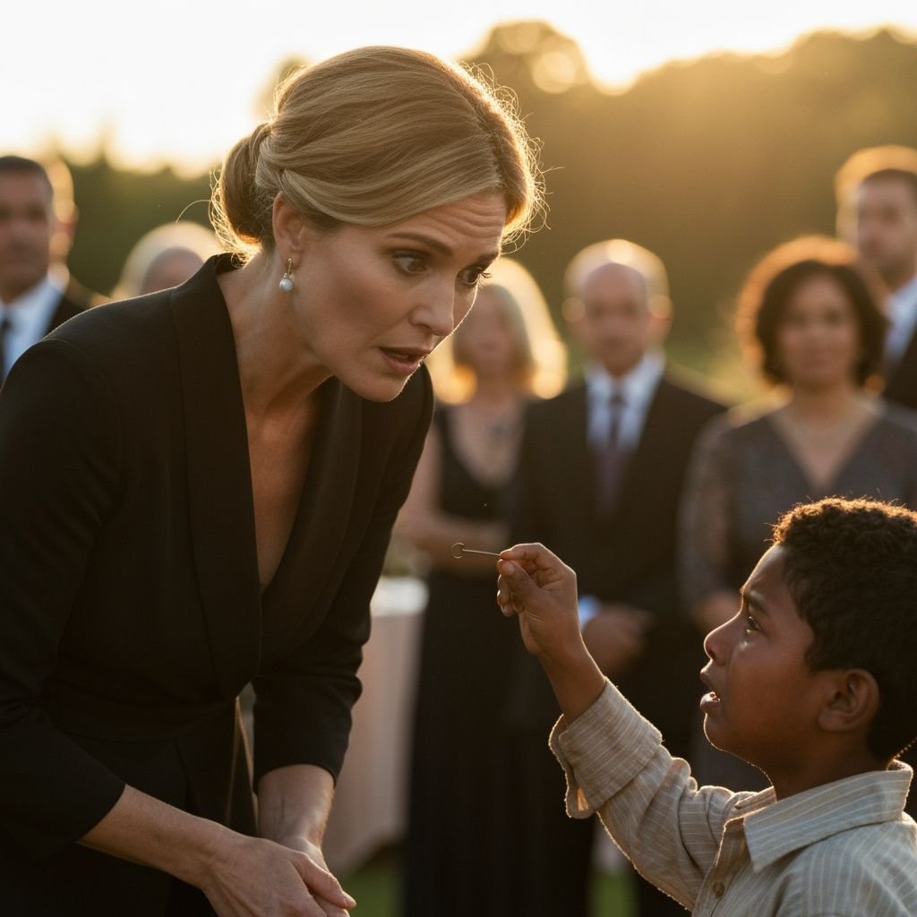 The Boy Handed Her a Rusted Pin — And What His Mother Told Him to Say Left Everyone Speechless