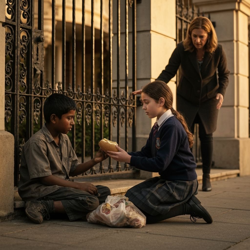 The Little Girl Shared Her Sandwich With a Homeless Boy — What Her Mother Found on His Neck Changed Everything